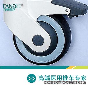 方格牌不銹鋼治療車，雙層單抽帶桶治療車