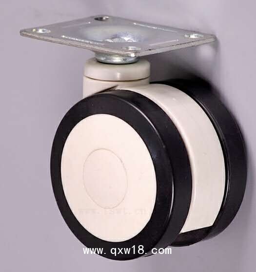 2.5寸醫(yī)療美容儀器雙片腳輪嬰兒床凈化器全塑腳輪美容推車(chē)輪