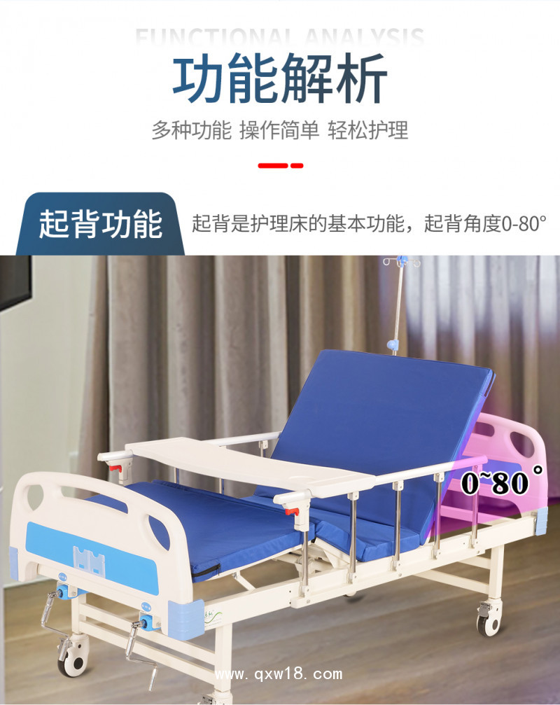 手動單雙搖ABS護(hù)理床