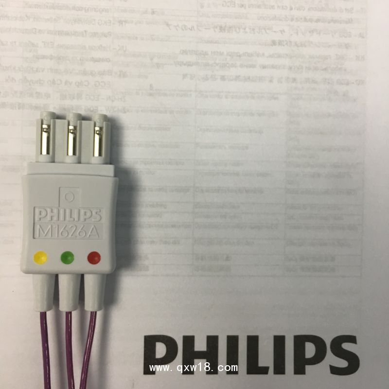 飛利浦原裝屏蔽線新生兒心電3導(dǎo)聯(lián)夾式分線歐標(biāo)M1626A