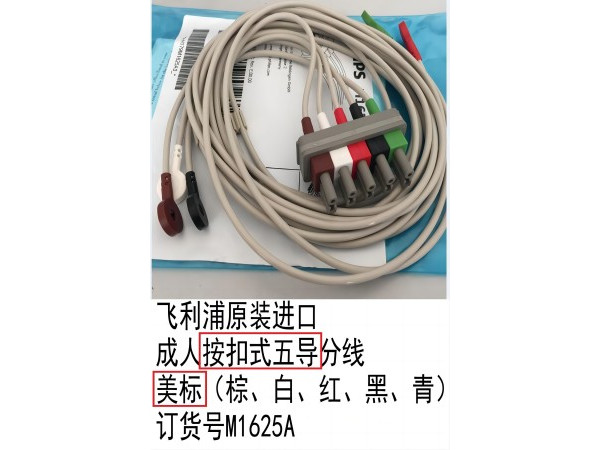 飛利浦原裝成人心電導(dǎo)聯(lián)線按扣式五導(dǎo)分線美標(biāo)M1625A