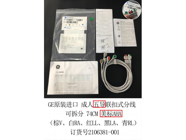 GE原裝心電導(dǎo)聯(lián)線五美扣可拆分線2106381-001