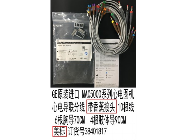 GEcf標(biāo)原裝心電圖機(jī)十根線帶香蕉頭38401817