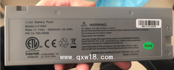 寶萊特原裝監(jiān)護儀M9000鋰電池12-100-0006