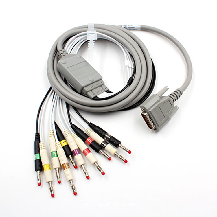 心電導聯(lián)線兼容各品牌三導五導監(jiān)護儀心電線導聯(lián)線扣子式夾子式