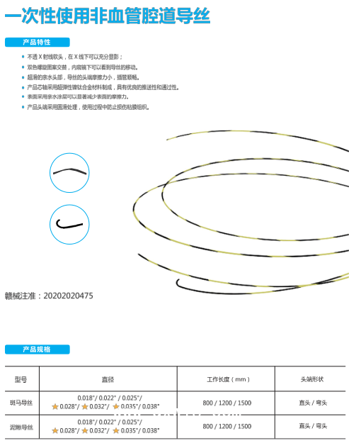 一次性使用非血管腔道導(dǎo)絲