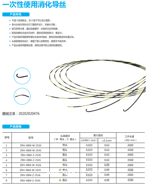 一次性使用消化導(dǎo)絲