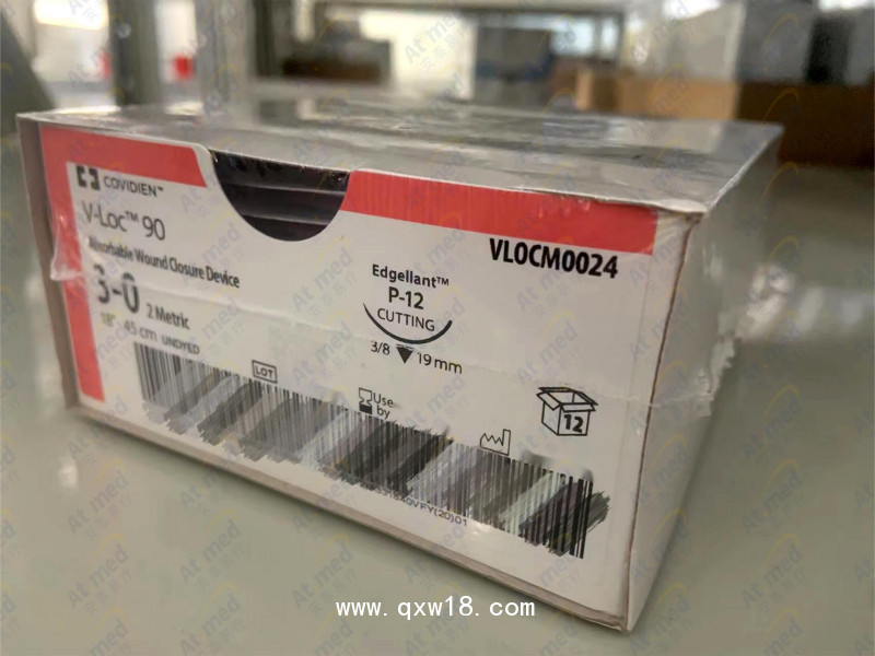 柯惠 Covidien 可吸收傷口縫合線 VLOCM0024，12根/盒