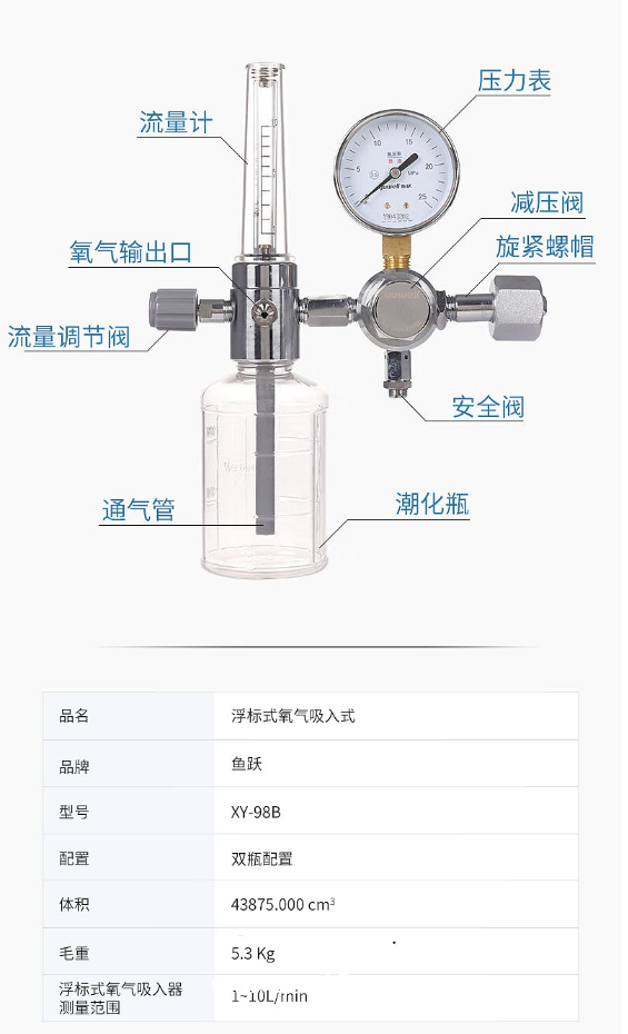 魚(yú)躍yuwell 浮標(biāo)式氧氣吸入器 XY-98B