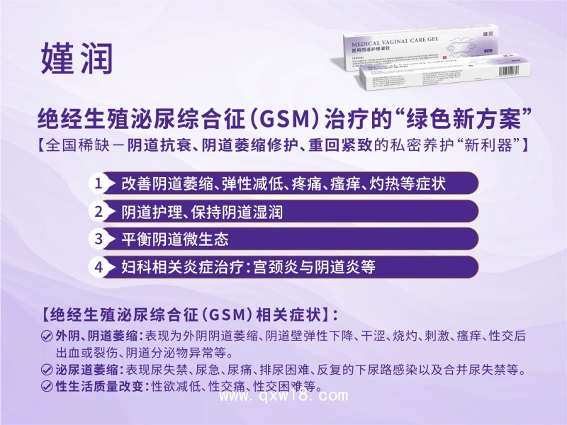 GSM絕經(jīng)陰道萎縮修護、陰道緊致潤滑專用凝膠嫤潤